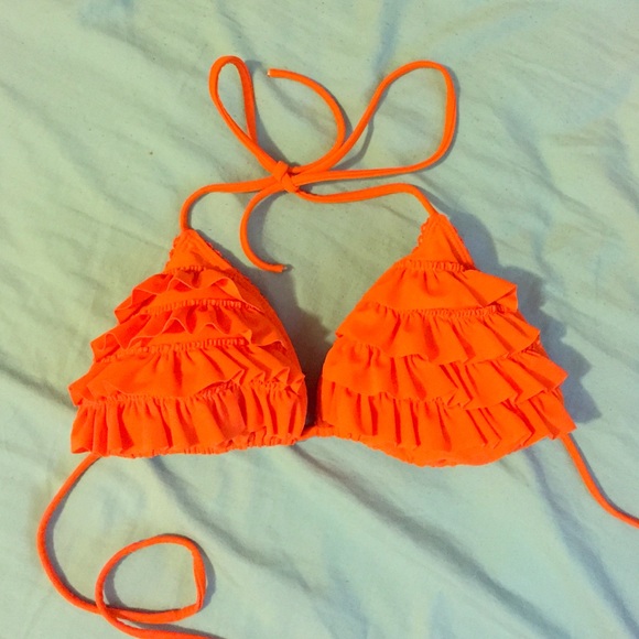 Orange hollister bikini top
