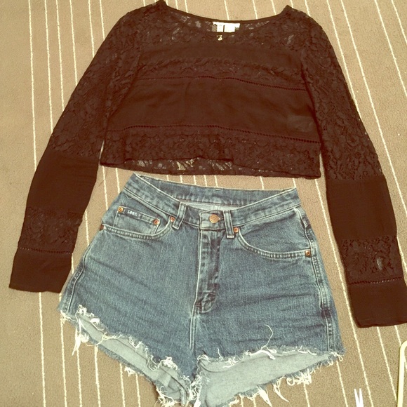 lace h&m crop top