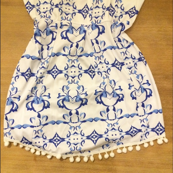 Brand New! Royal Blue Pom Dress! - Picture 3 of 4