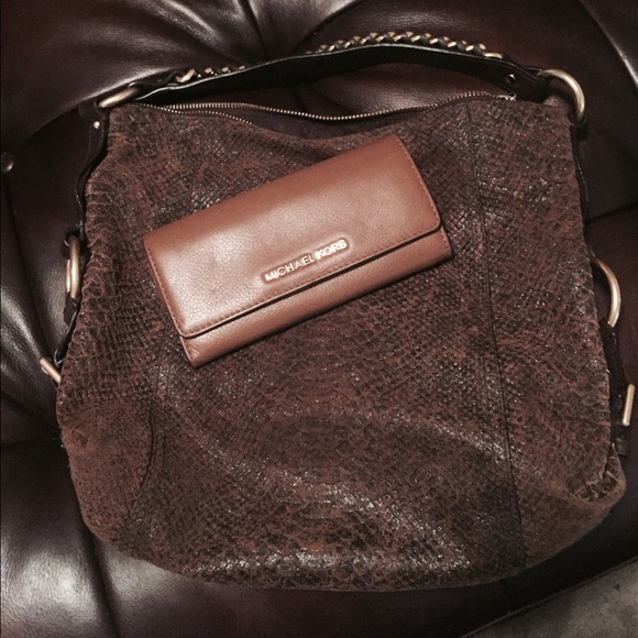 Large Mocha Michael Kors Tristan Bag & Wallet