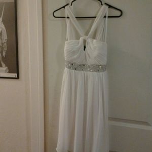 White evening gown
