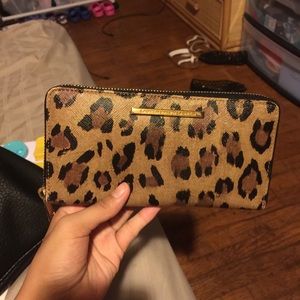 Brown leopard print wallet