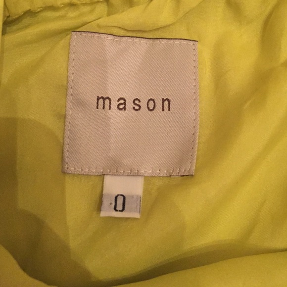 MASON Chartreuse Strapless Asymmetrical Dress - Picture 3 of 4