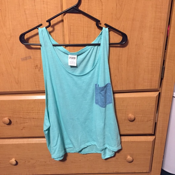 blue Victoria Secret PINK tank