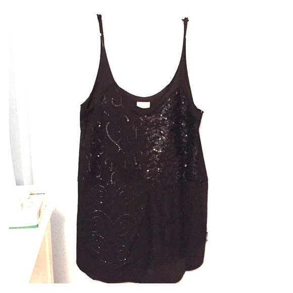 Urban Outfitters Tops - Rare black vintage sequin tank tunic/dress