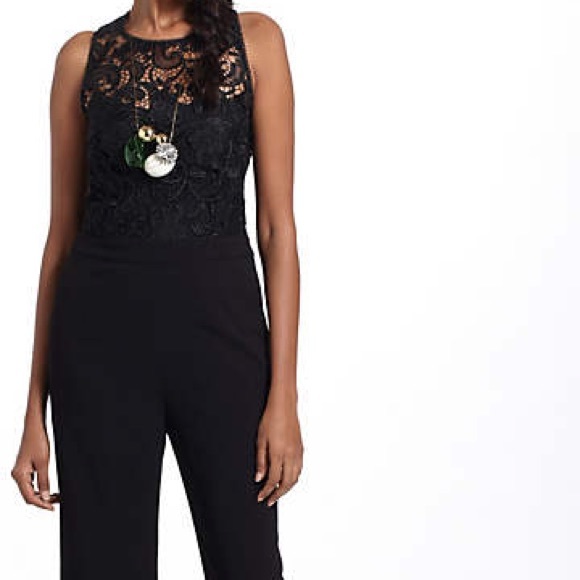 Anthropologie Onyx Lace Jumpsuit