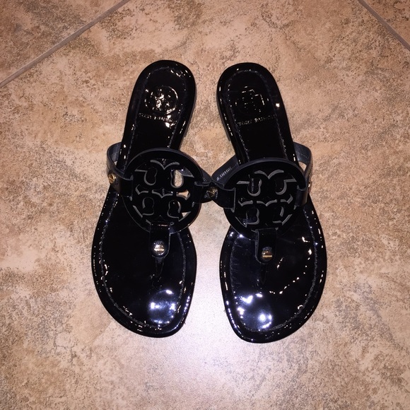 Tory Burch Shoes - Tory Burch 'Miller' Patent Logo Sandals 8.5