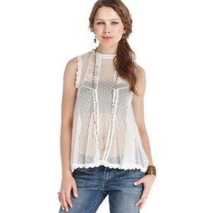 Free People Semi-Sheer Lace Top