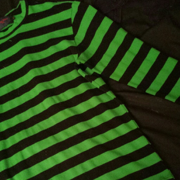 Green and black striped shirt Clearance