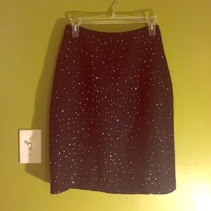 Black sequin pencil skirt