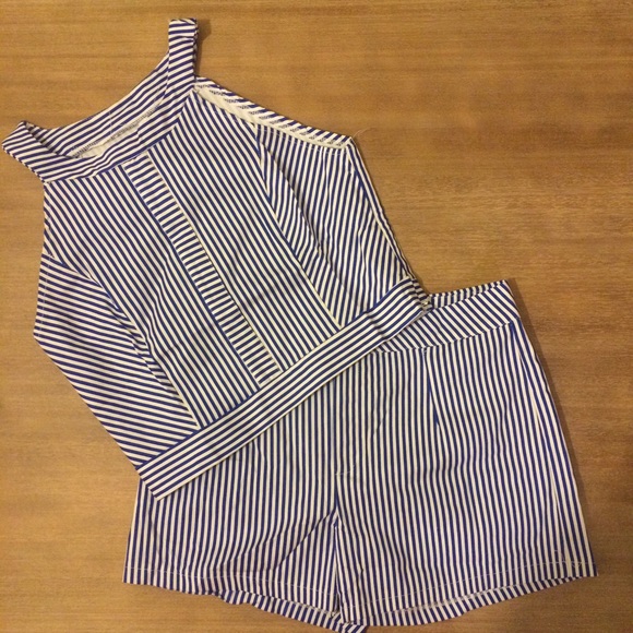 Brand New! Blue Striped Short Set!