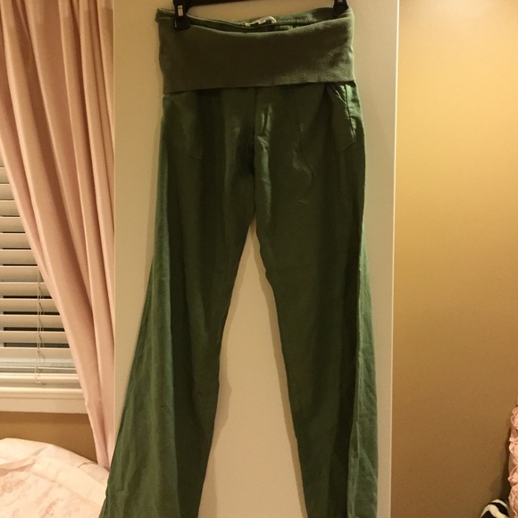 Green cut over pants