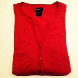 cashmere blend orange cardigan sweater