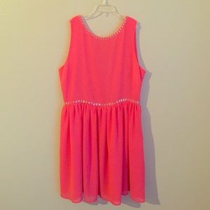 Coral beaded dress