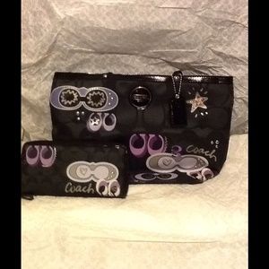 Coach small tote with matching wallet