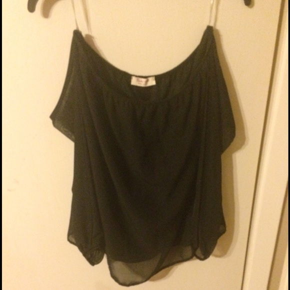 Black Cold Shoulder Blouse