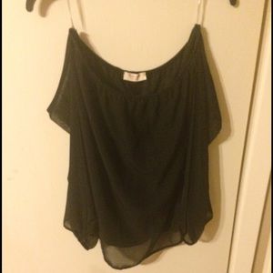 Black Cold Shoulder Blouse