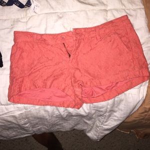 Mossimo coral lace shorts