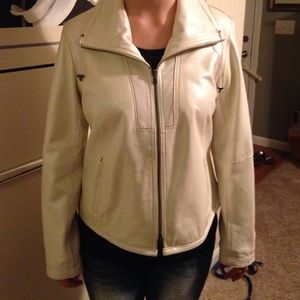New Chicos size 1 White Leather Jacket