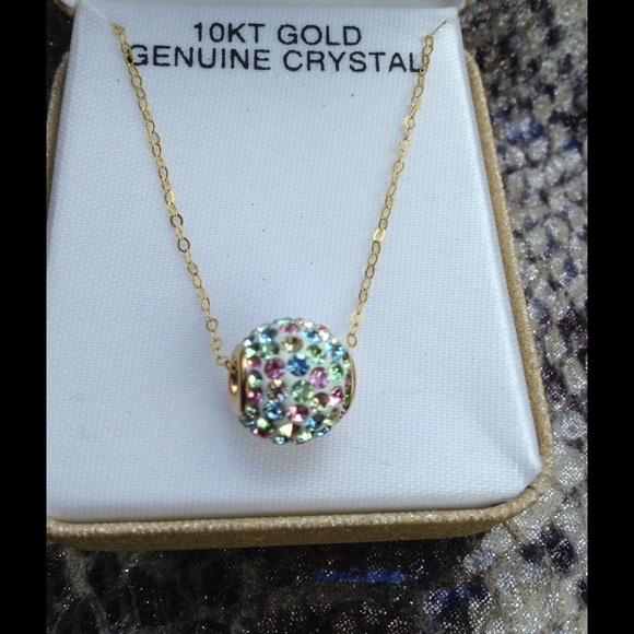 10k gold multi color pendant & chain - Picture 2 of 4