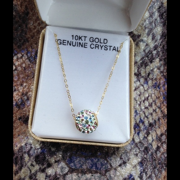 10k gold multi color pendant & chain - Picture 3 of 4