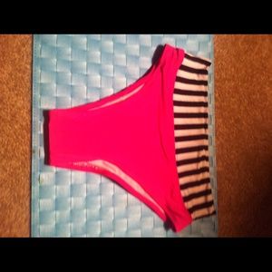 SOLD!!!  NEW PINK BIKINI BOTTOM w/black&white stri