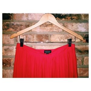 Top Shop Silk Floor Length Orange Skirt