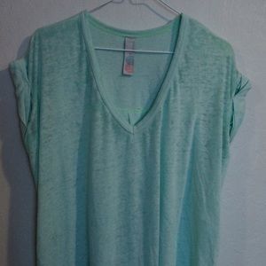 Free People mint v-neck top