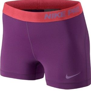 Purple women's nike pro shorts