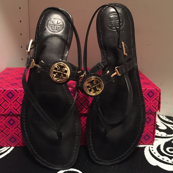 Tory Burch Sandals with gold hardware.