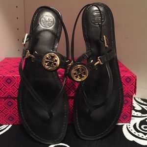 Tory Burch Sandals with gold hardware.