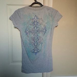 Jeweled cross shirt