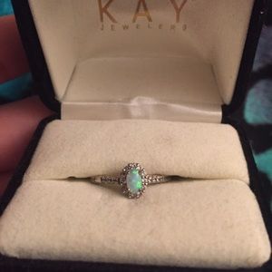 🚫SOLD🚫Size 6 real opal and diamond ring