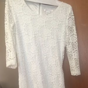 white lace above the knee dress