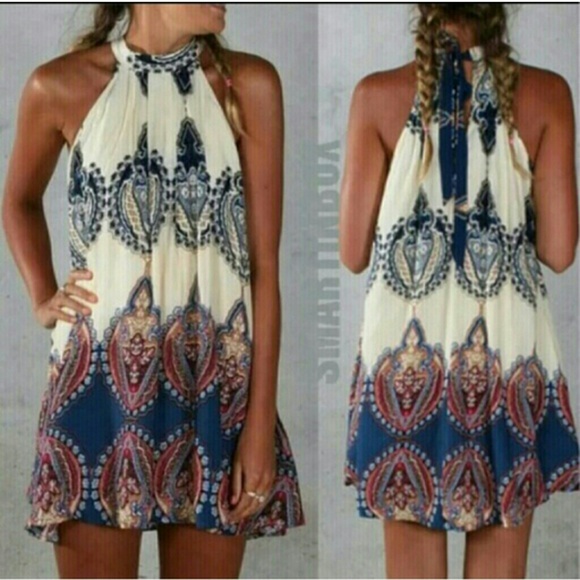 Dresses & Skirts - Weekend Sale- JASMINE Boho Printed Dress M or L