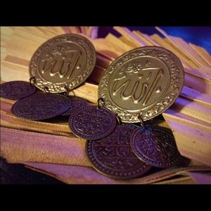 Brass Allah Earrings