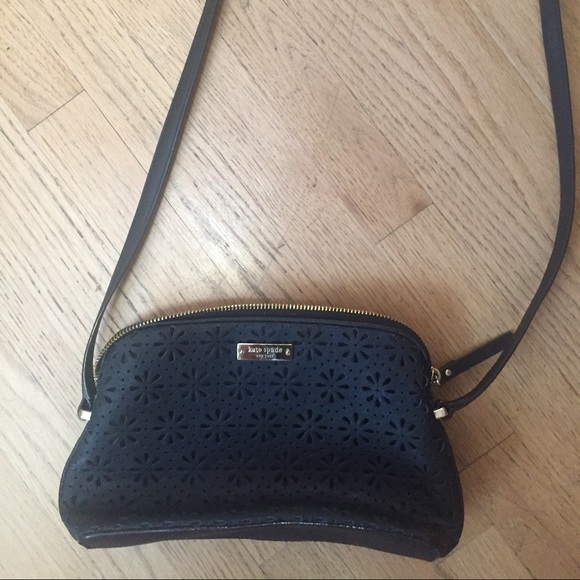 small black Kate Spade eyelet bag