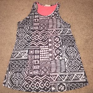 Aztec tank top with orange back