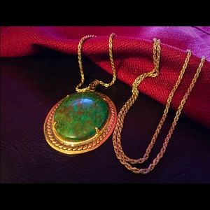 Genuine Chrysocolla Pendant Necklace