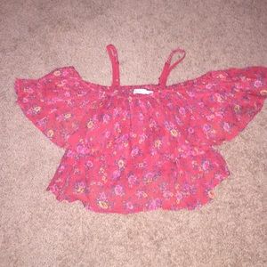 Floral printed off shoulder top