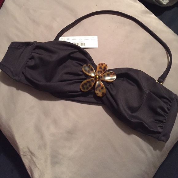 🆕👙 J.Crew bandeau bikini top in dark charcoal - Picture 1 of 4