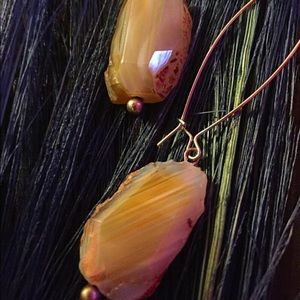 Elegant Stone Agate Drop Earrings