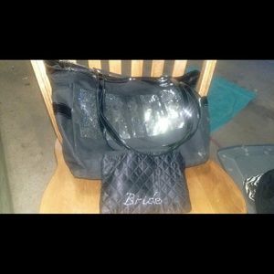 Bride tote with makeup bag