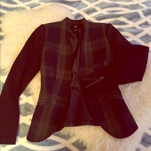 Hunter green plaid blazer