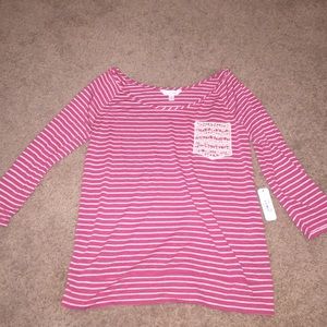 Striped red and white top