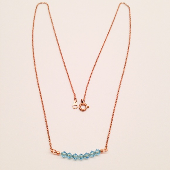 Jewelry - swarovski crystal.delicate gold & blue aquamarine