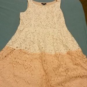 Cream & Peach Lace Dress