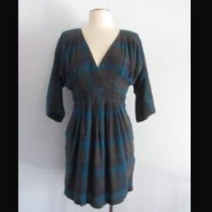 Deep V Flannel dress