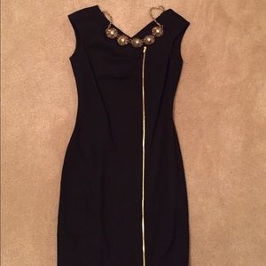 Calvin Klein Black and Gold Dress