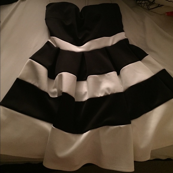 Black and white skater dress